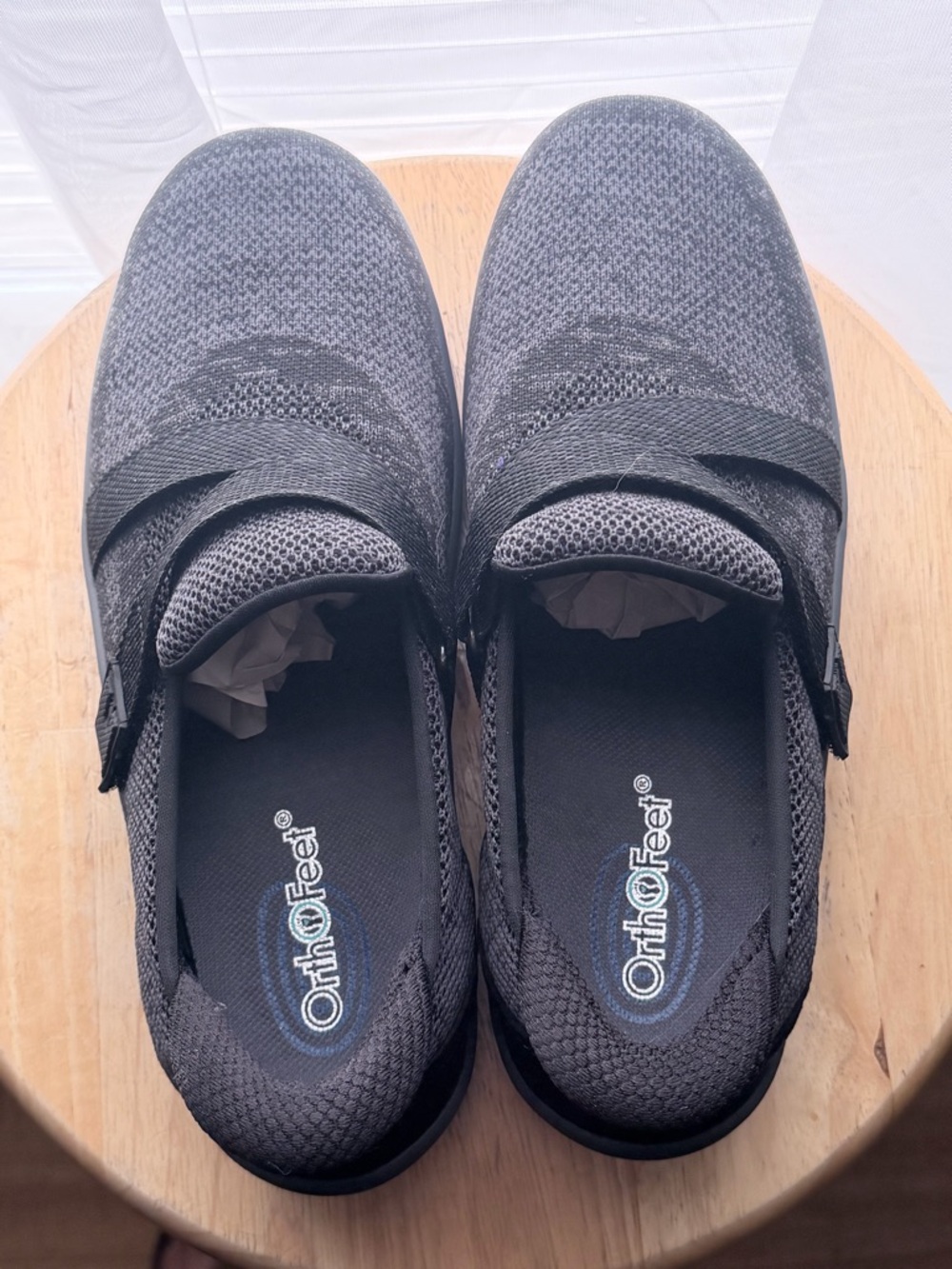 NEW Orthofeet Womens Knit Slip-On Comfort Loafer in Gray and Black Wide D - Picture 10 of 11